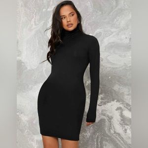 Black turtle neck dress
